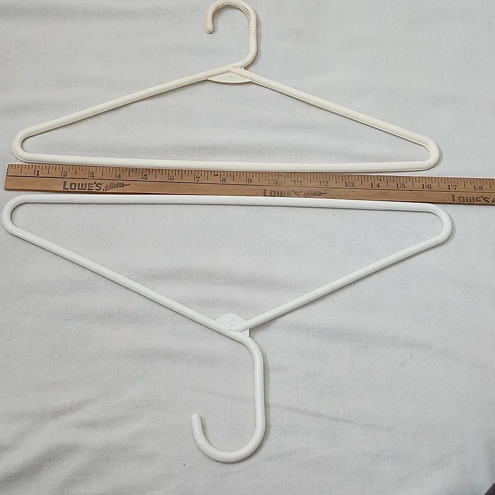 Set of 40 White and Cream Plastic Hangers